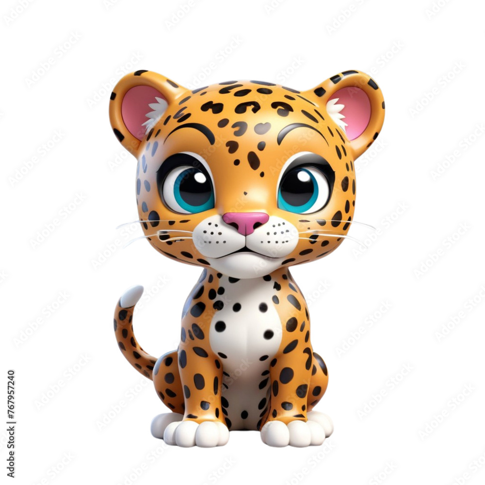 3d rendering of cartoon jaguar on Isolated transparent background png. generated with AI 3d rendering of cartoon jaguar on Isolated transparent background png. generated with AI
