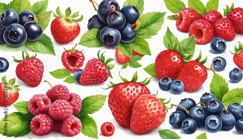 vibrant berry collection in watercolor style  isolated on a transparent background for design layouts colorful background