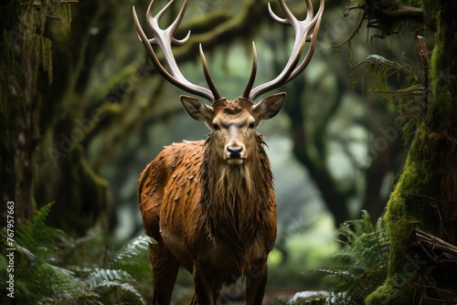 Majestic deer in the conservation forest., generative IA