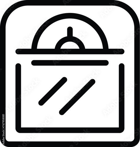 Domestic weighing scale icon outline vector. Kitchen device. Culinary tare mass measure