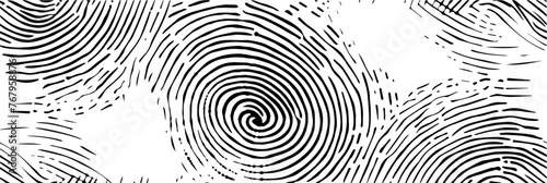 fingerprints, fingerprint lines pattern black vector