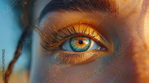 Close-Up of Persons Eye With Long Lashes
