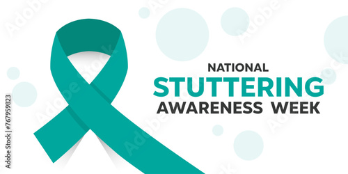 National Stuttering Awareness Week.  Ribbon and circle. Suitable for cards, banners, posters, social media and more. White background.  photo