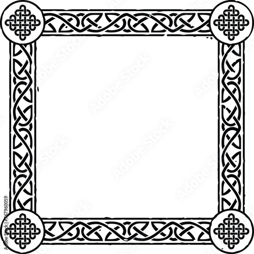 Square Celtic Border Frame - Diamond Knot