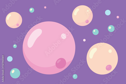 cute background with flying soap bubbles