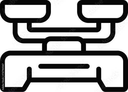 Balance food scale appliance icon outline vector. Household mass measurement. Domestic weight capacity tool