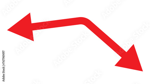 Dual semi circle arrow. Vector illustration. Semicircular curved thin long double ended arrow. Dual sided arrow Vector.