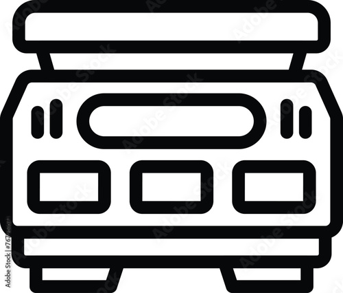 Platform scale icon outline vector. Digital food weighing tool. Culinary measuring appliance
