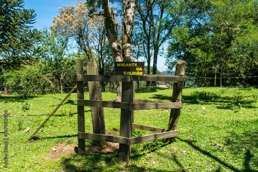 Entrance to the Mirante da Solidao (Solitude Viewpoint) at the Ronda Municipal Natural Park in Sao Francisco de Paula, South of Brazil