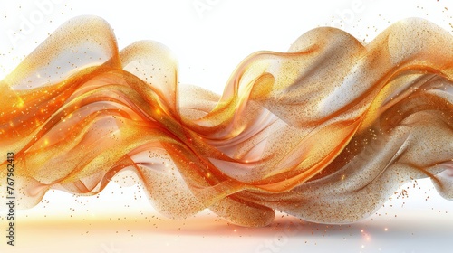 White and Orange Liquid Wave on White Background