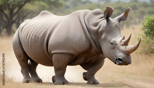 A Rhinoceros In A Safari Journey