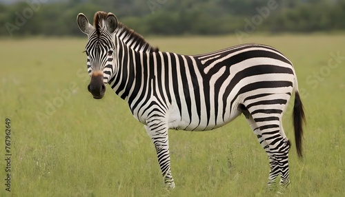 A Zebra In A Meadow