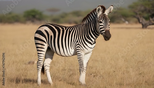 A Zebra In A Safari Setting