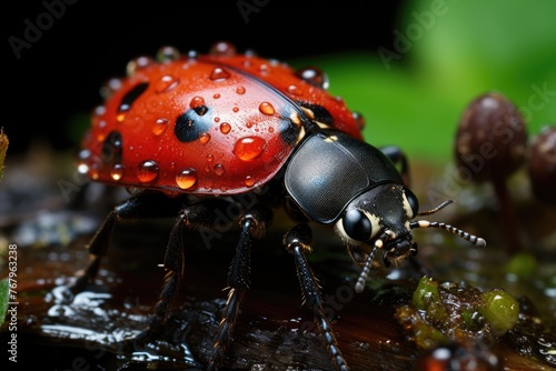 Macro series reveals detailed beauty of ladybug., generative IA © JONATAS
