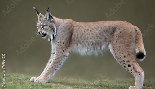 A Lynx With Its Tail Twitching A Sign Of Agitatio © Jack
