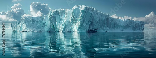 A digital iceberg, with its vast, secure base powered by GenAI beneath the surface, symbolizing depth in cybersecurity strategy. © Exnoi