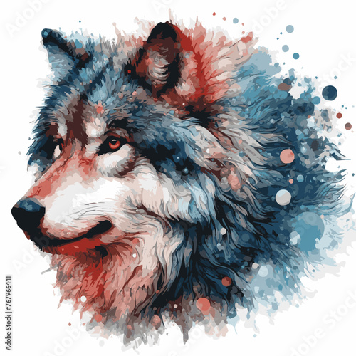 Wolf Illustration watercolor , Watercolor Animal painting
