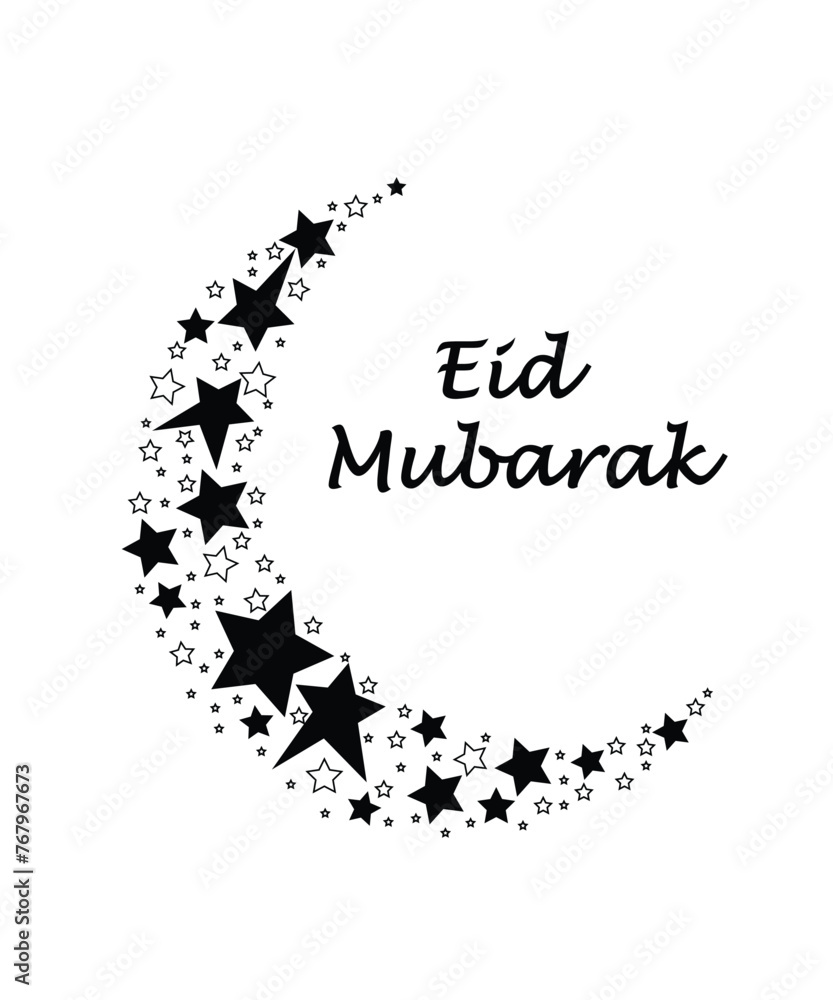 Obraz premium EID MUBARAK coloring book page for kids or all