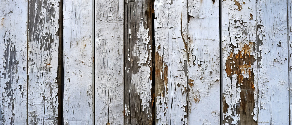 The texture of old wooden planks covered with flaking white pain The texture of old wooden planks covered with flaking white pain