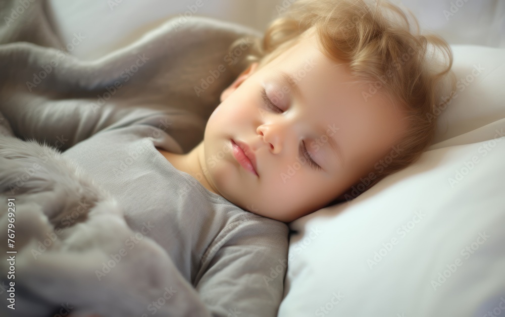 Adorable little boy sleeping in bed Adorable little boy sleeping in bed