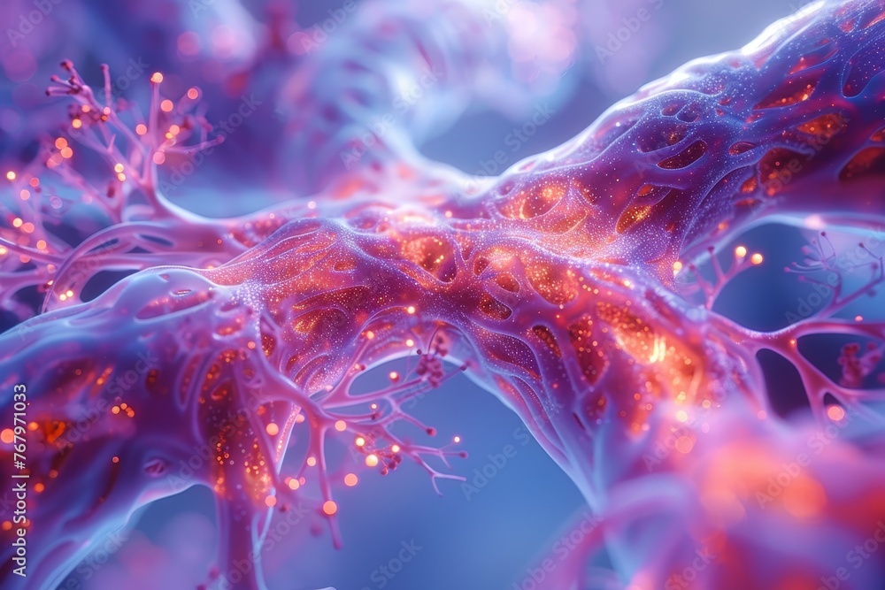 A close - up 3D rendering of a tumor affecting the airways in the lungs, emphasizing the complexities of respiratory tumors A close - up 3D rendering of a tumor affecting the airways in the lungs, emphasizing the complexities of respiratory tumors