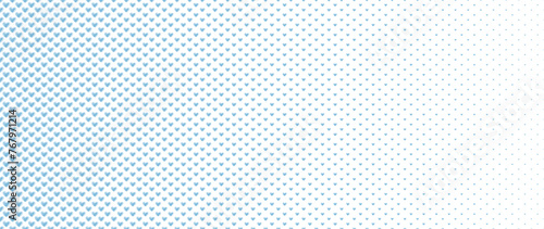 Blended doodle blue heart on white for pattern and background, halftone effect, Valentine's background