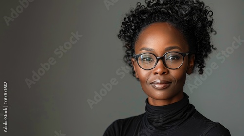 Woman in Black Shirt Wearing Glasses