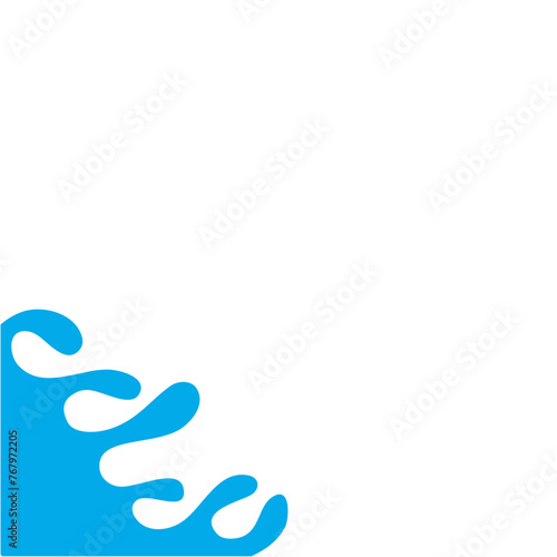 Splash Water Illustration In The Corner