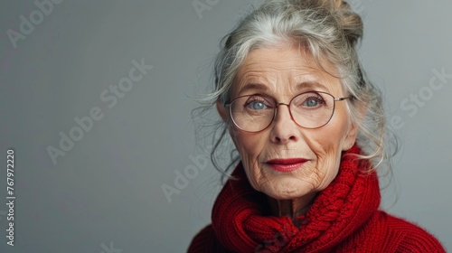 Woman With Glasses Posing for Picture