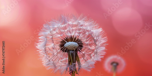Dandelion Seed in Nature  Symbol of Growth and Change  Summer Light Background