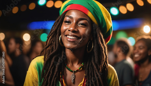 Reggae-Styled Partying Woman