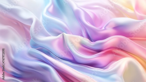 Soft waves of a satin fabric with a smooth pastel gradient.