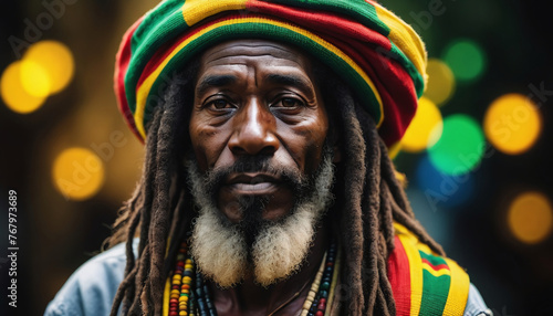 Poster Of High Rastafarian Man photo