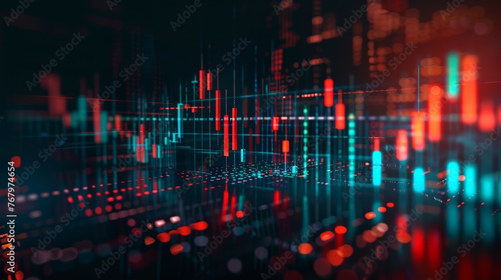 Stock market or forex trading graph and candlestick chart suitable for financial investment concept. Stock market or forex trading graph and candlestick chart suitable for financial investment concept.