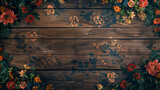 Wooden Floral Background