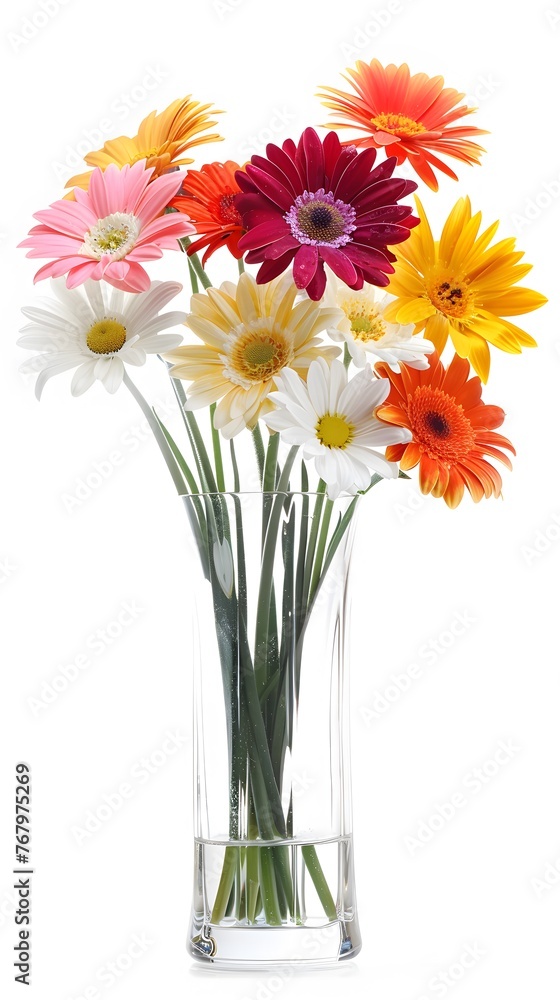 Colorful daisy Bouquet in Glass Vase Colorful daisy Bouquet in Glass Vase