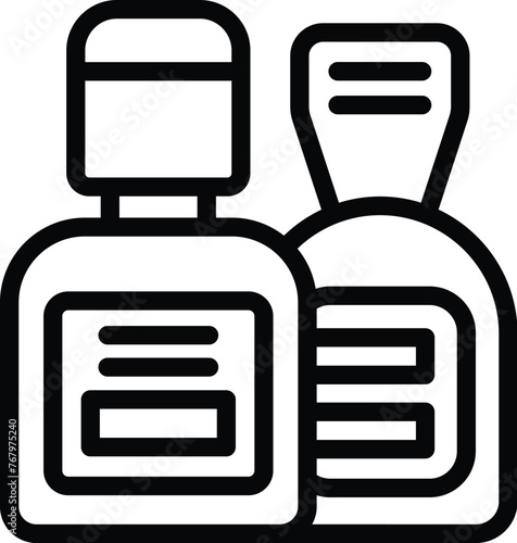 Nails gel polish bottles icon outline vector. Acrylic lacquer. Fingernail gel builder product