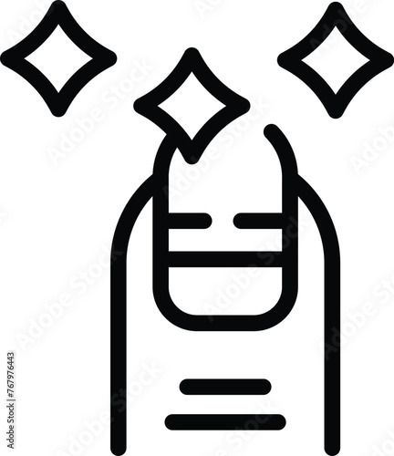 Shiny nails icon outline vector. Fingernails care. Beauty manicurist service