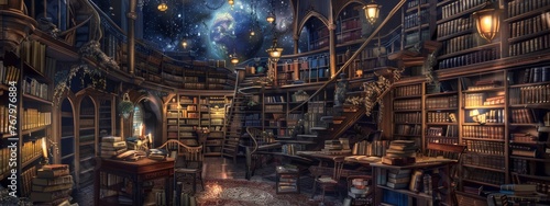 A magical bookshop where the books come to life at night.