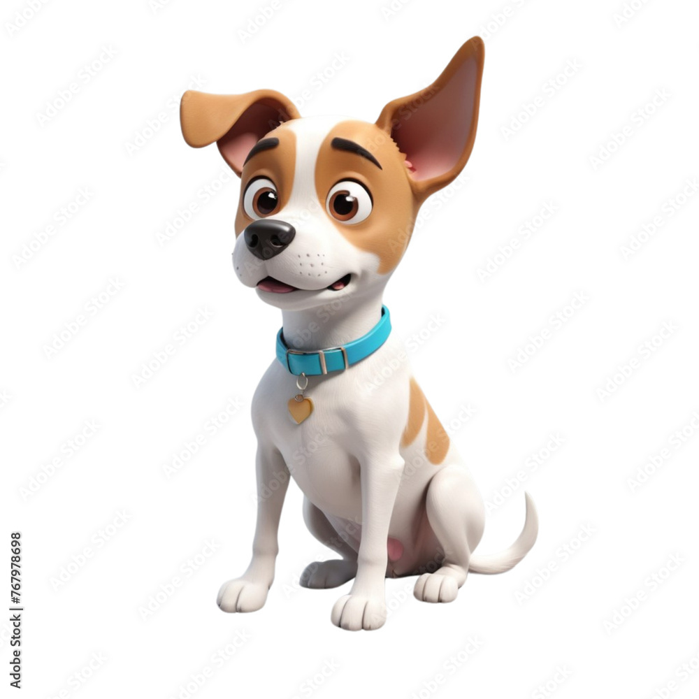3d rendering of cartoon dog on Isolated transparent background png. generated with AI 3d rendering of cartoon dog on Isolated transparent background png. generated with AI