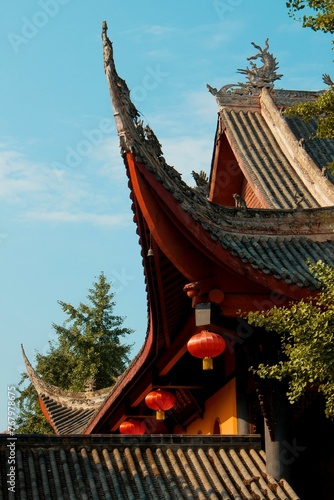 Scenic view of Longxing Temple in Pengzhou, Chengdu, Sichuan, China photo