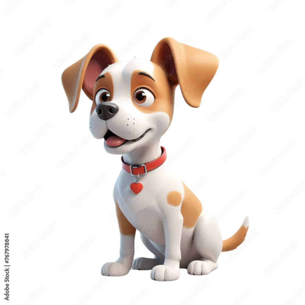 3d rendering of cartoon dog on Isolated transparent background png. generated with AI 3d rendering of cartoon dog on Isolated transparent background png. generated with AI