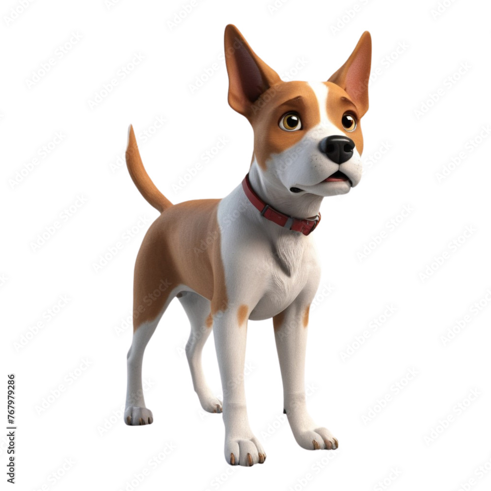 3d rendering of cartoon dog on Isolated transparent background png. generated with AI 3d rendering of cartoon dog on Isolated transparent background png. generated with AI