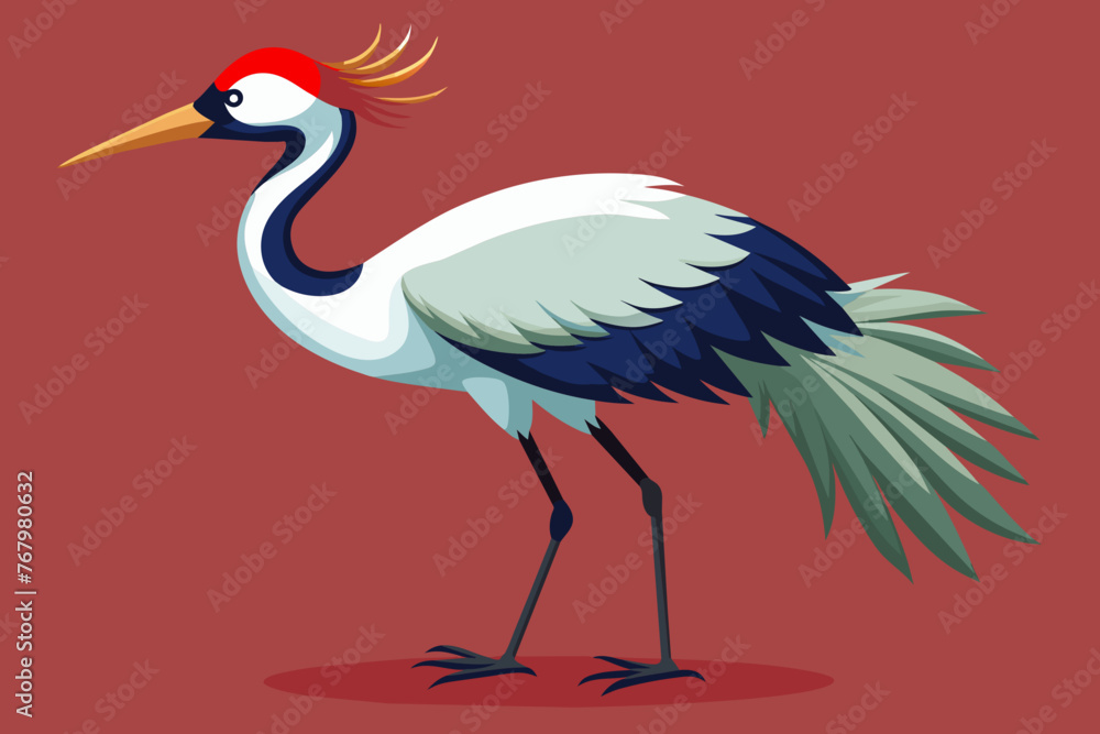 Naklejka premium crane bird vector arts illustration