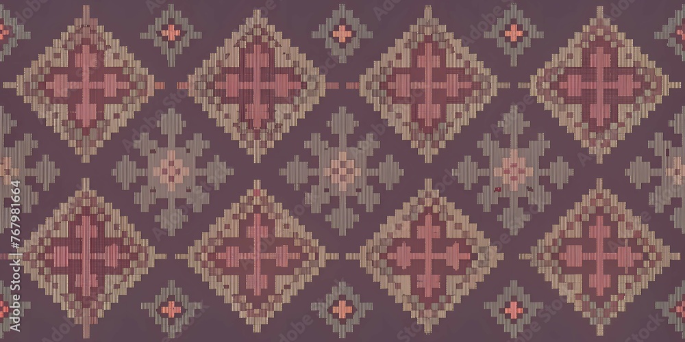 Cultural Tapestry, A Seamless Ethnic Border Pattern