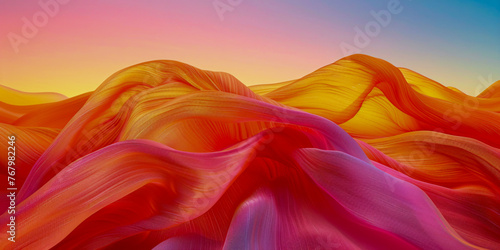 Colorful Wave Pattern, Smooth Digital Texture, Abstract Futuristic Design for Modern Background