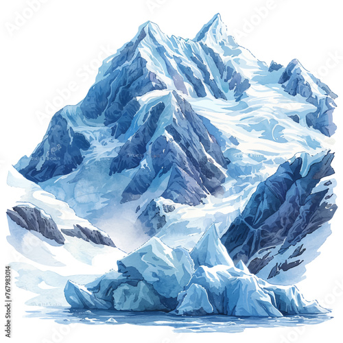 glacier vector illustration in watercolour style