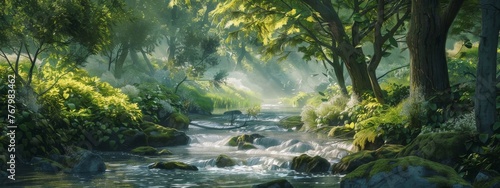 Abstract visualization of encrypted data streams flowing between organizations, emphasizing secure third-party interactions, designed for text addition -like 3D projections.