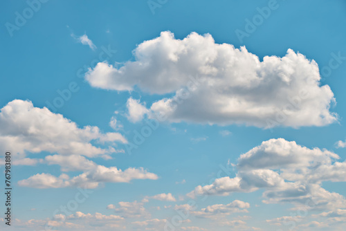 Blue sky background with clouds.