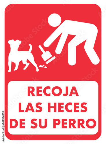 Sign with icon of a person picking up his dog's feces